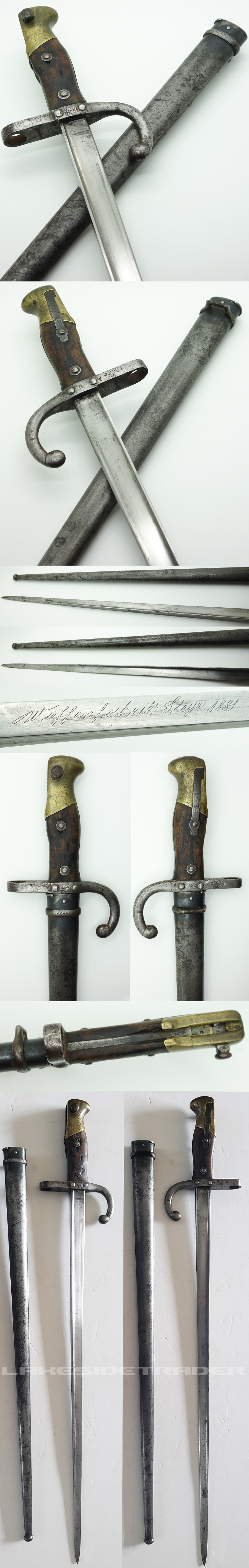 Austrian Ersatz Modified Kropatschek M.1878 Rifle Bayonet