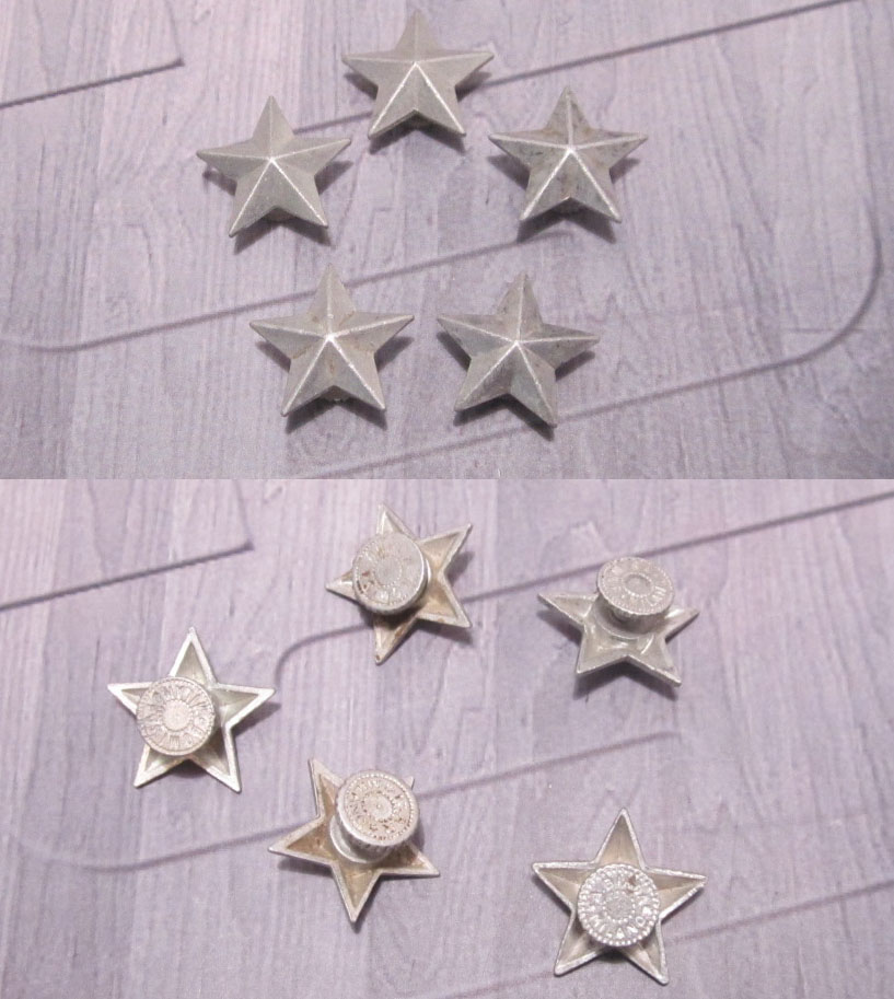 Five Italian Collar Tab Rank Stars