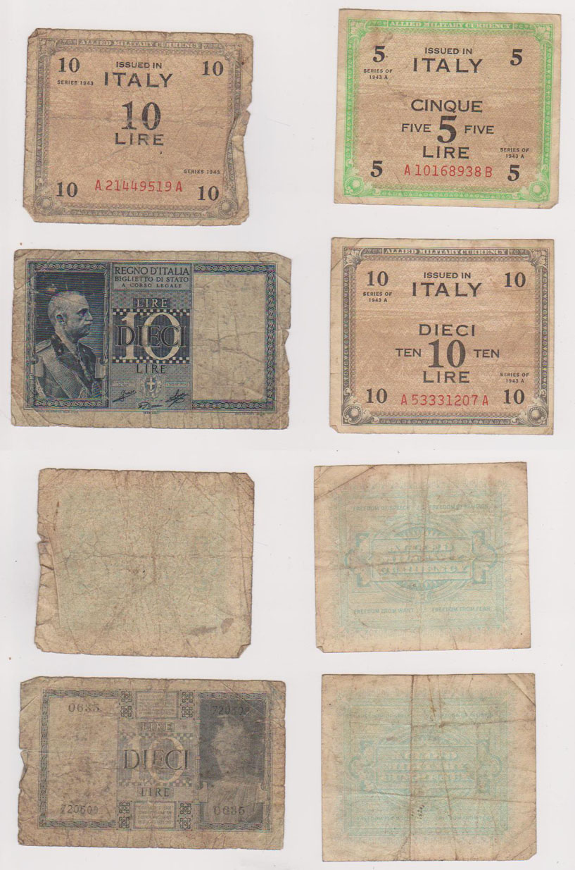 Italy 1943/39 Allied Military Currency