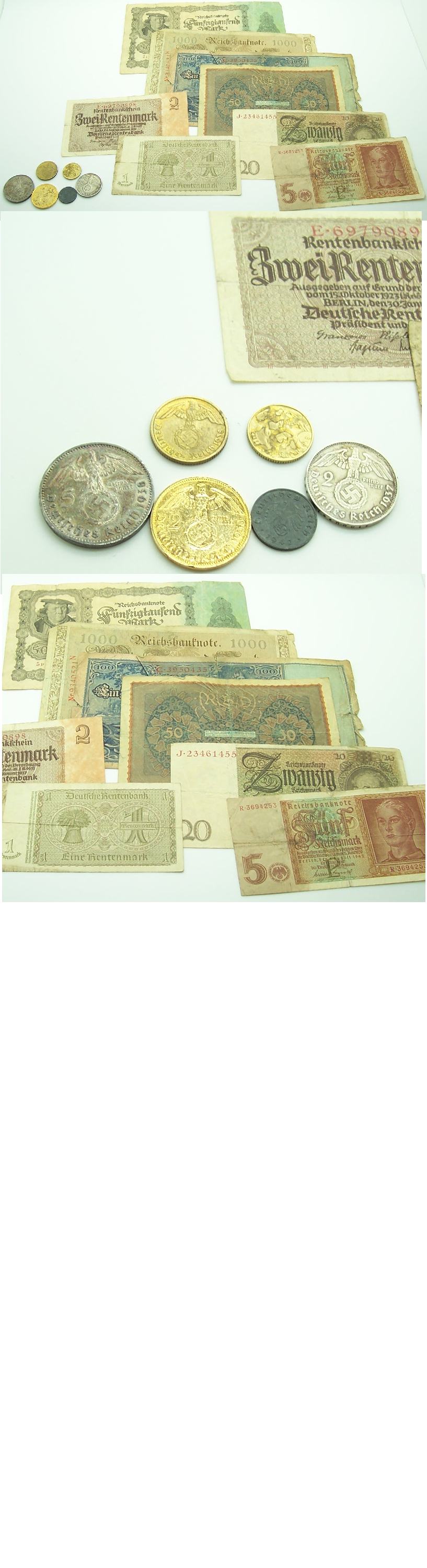 Group of WWII German money