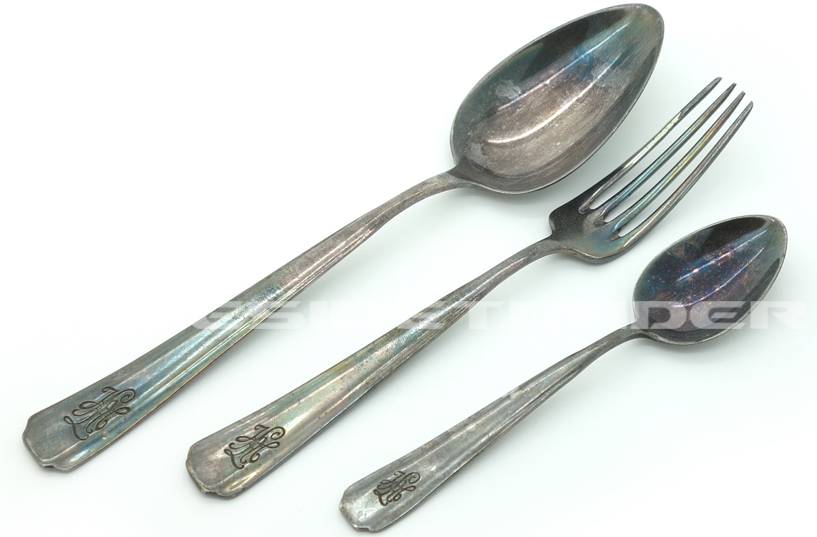 Three Piece Leibstandarte SS Adolf Hitler Cutlery Set