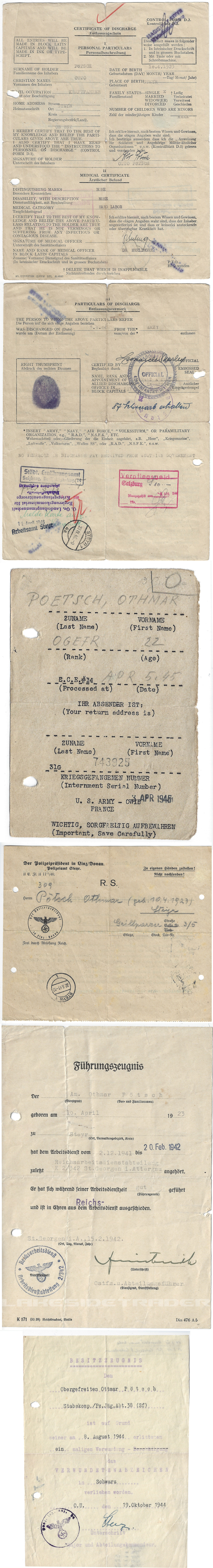 Document Grouping to Panzer-Jäger-Abteilung 38 Ottmar Pötsch