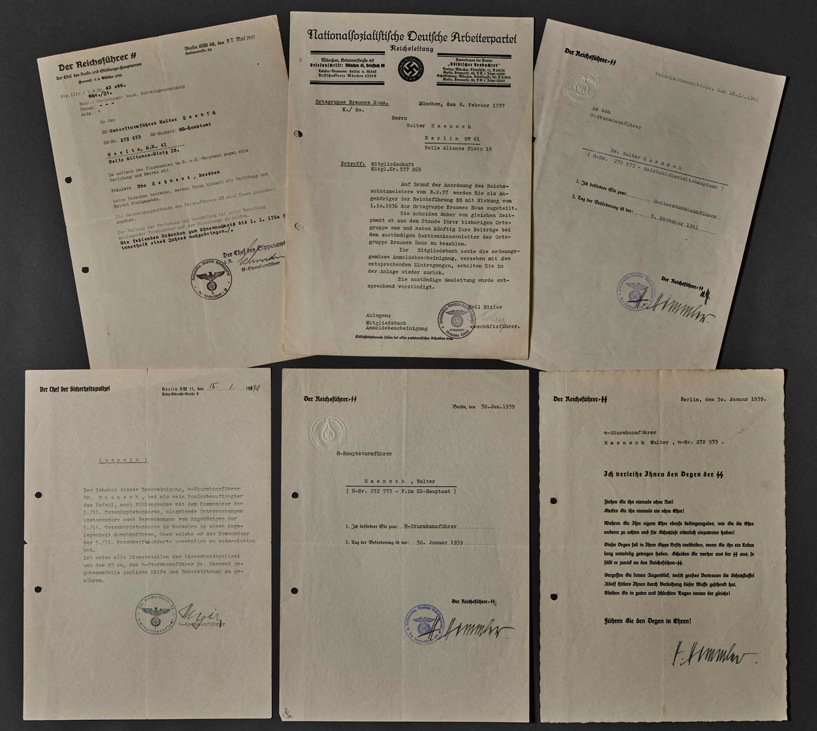 SS-Obersturmbannführer Walter Haensch Document Group