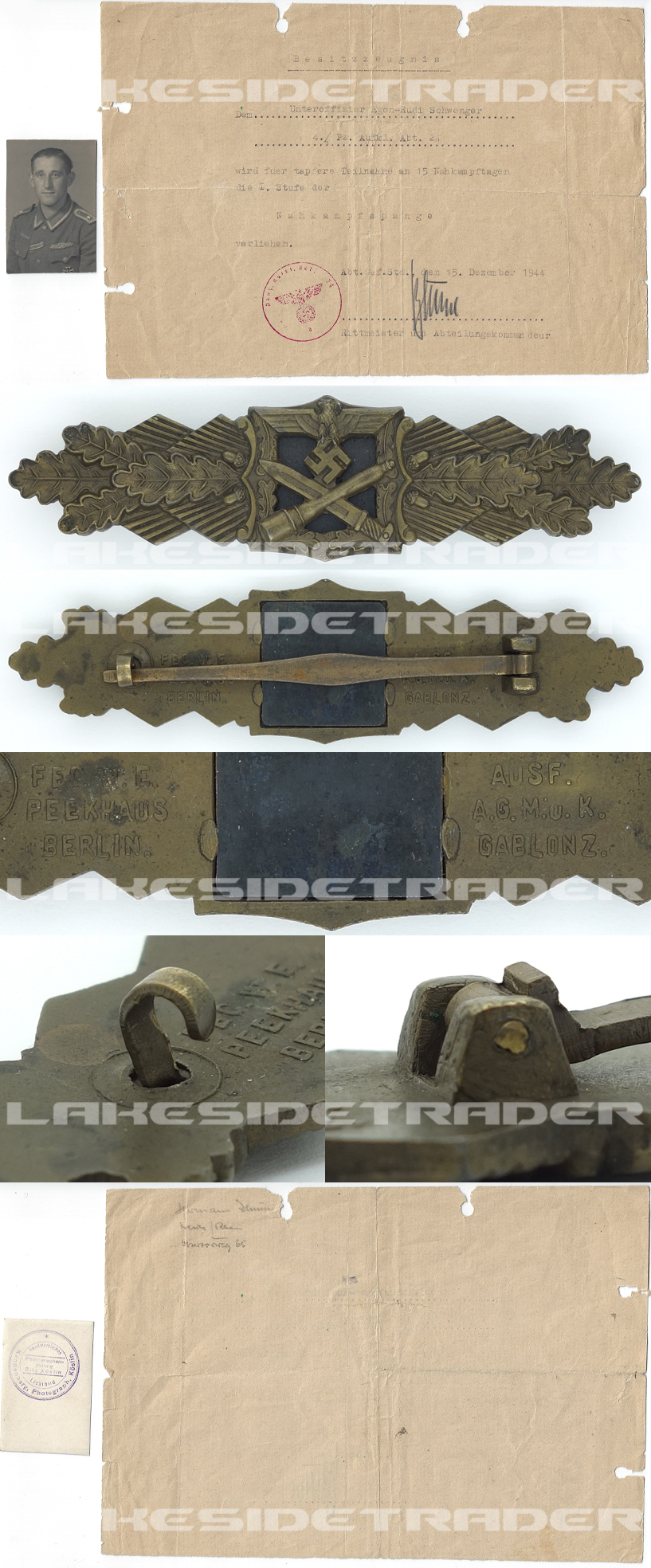 Army Bronze Close Combat Clasp Group