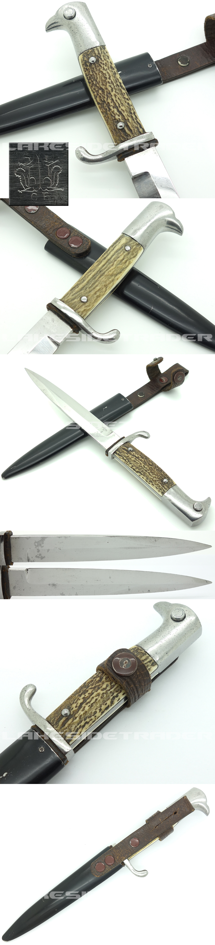 Imperial - Fighting Knife with Stag Grip Plates by Eickhorn