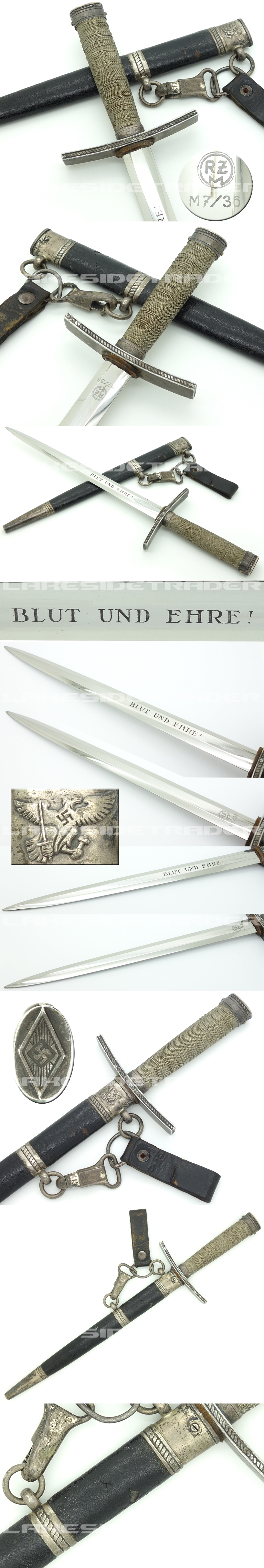 Hitler Youth Leader Dagger by RZM M7/36