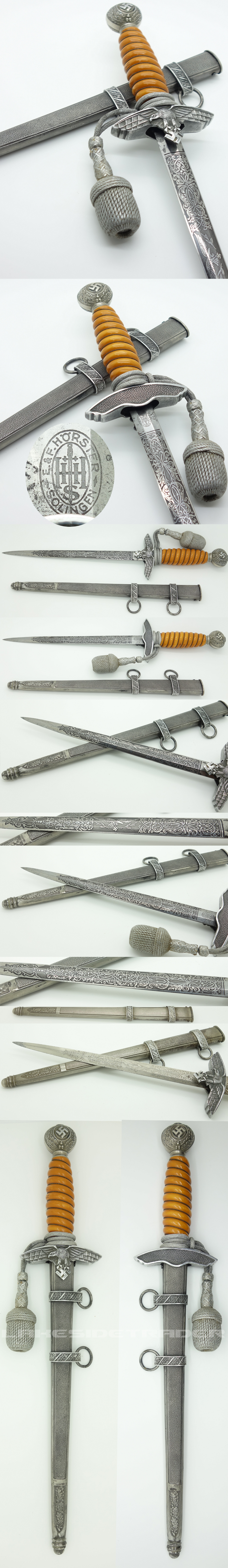 Etched 2nd Model Luftwaffe Dagger by Horster