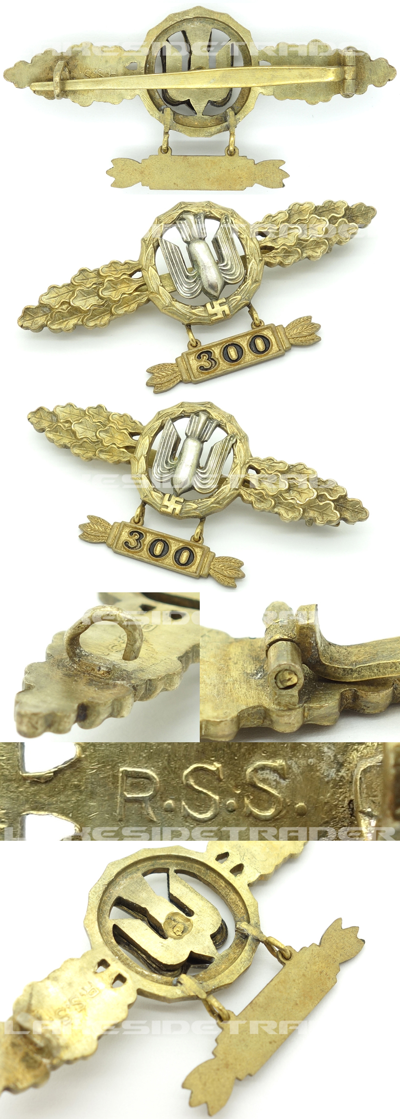 RARE - Luftwaffe Bomber Clasp in Gold by R.S.&S.