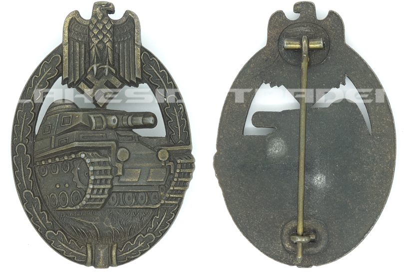 Panzer Assault Badge in Bronze by W. Deumer