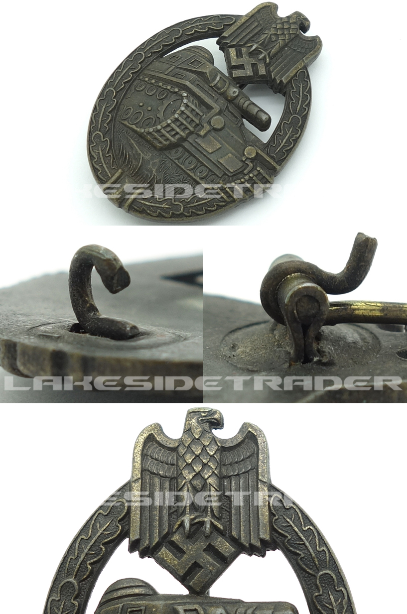 Panzer Assault Badge in Bronze by W. Deumer