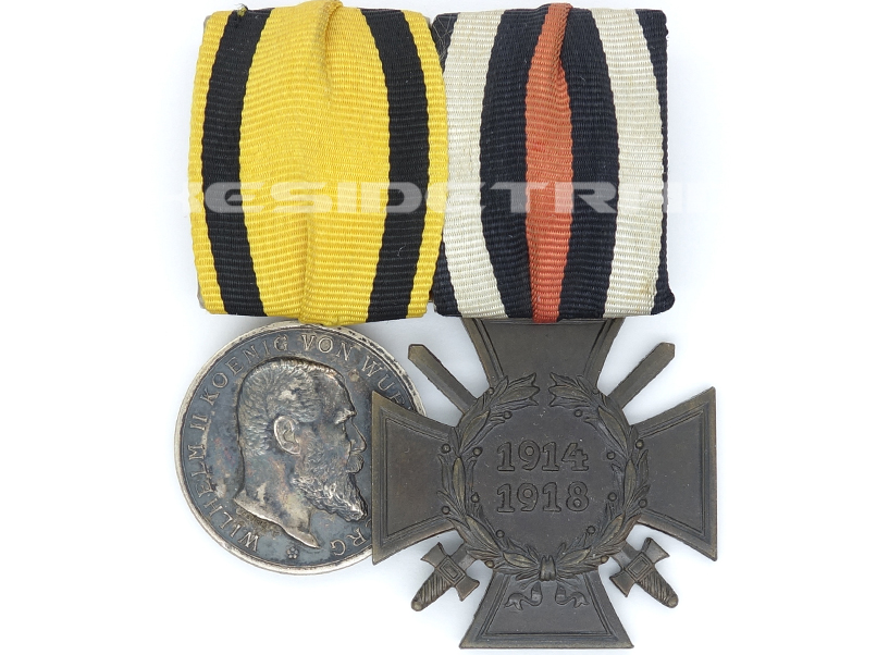 German Empire, Württemberg - Two Piece Medal Bar