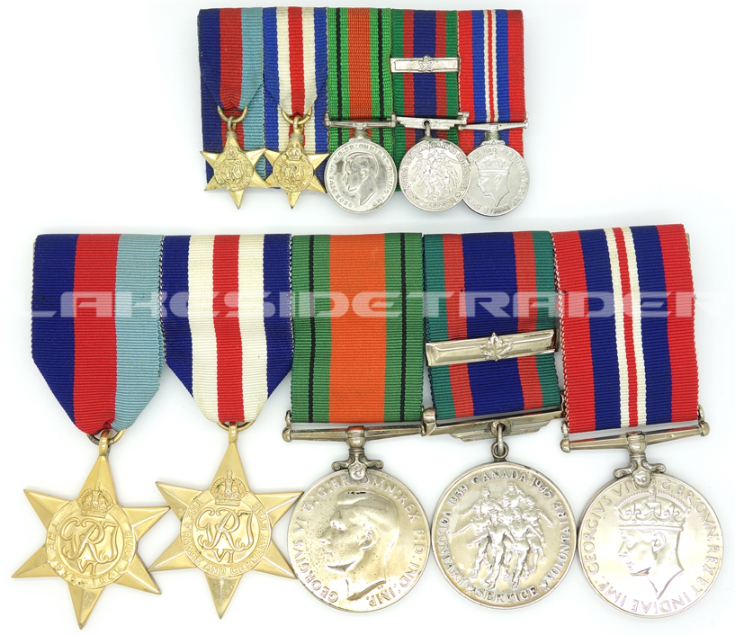 Canada, WWII – Five-Piece Medal and Miniature Bars