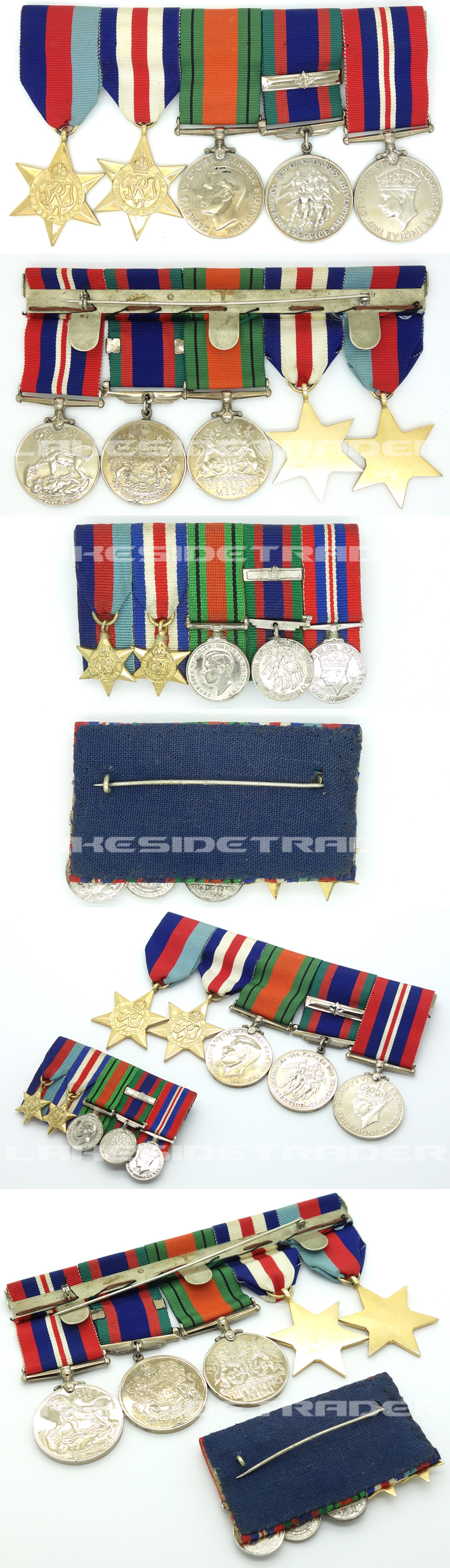 Canada, WWII – Five-Piece Medal and Miniature Bars