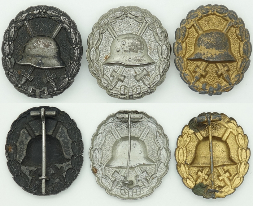 Set of Three Grades of Imperial Wound Badges