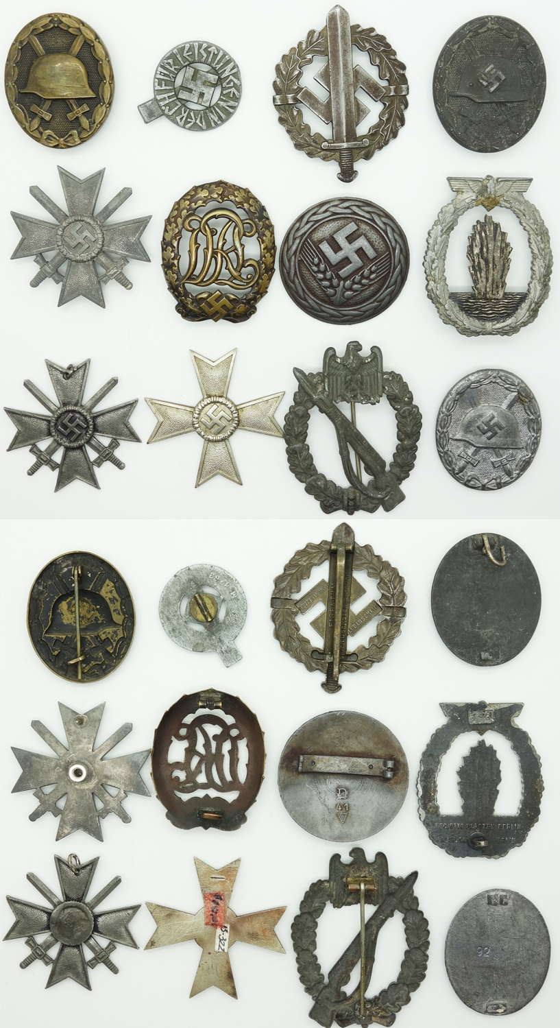 12 Damaged Badges