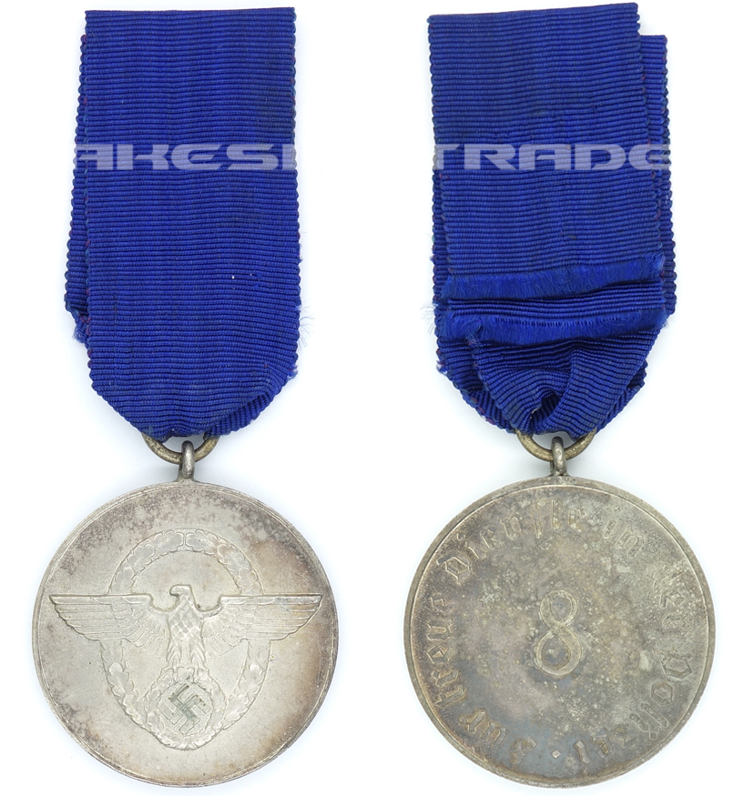 Police 8 Year Long Service Medal