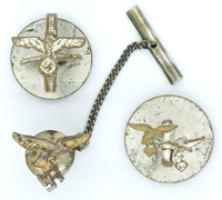 Three Wehrmacht Long Service Button Devices