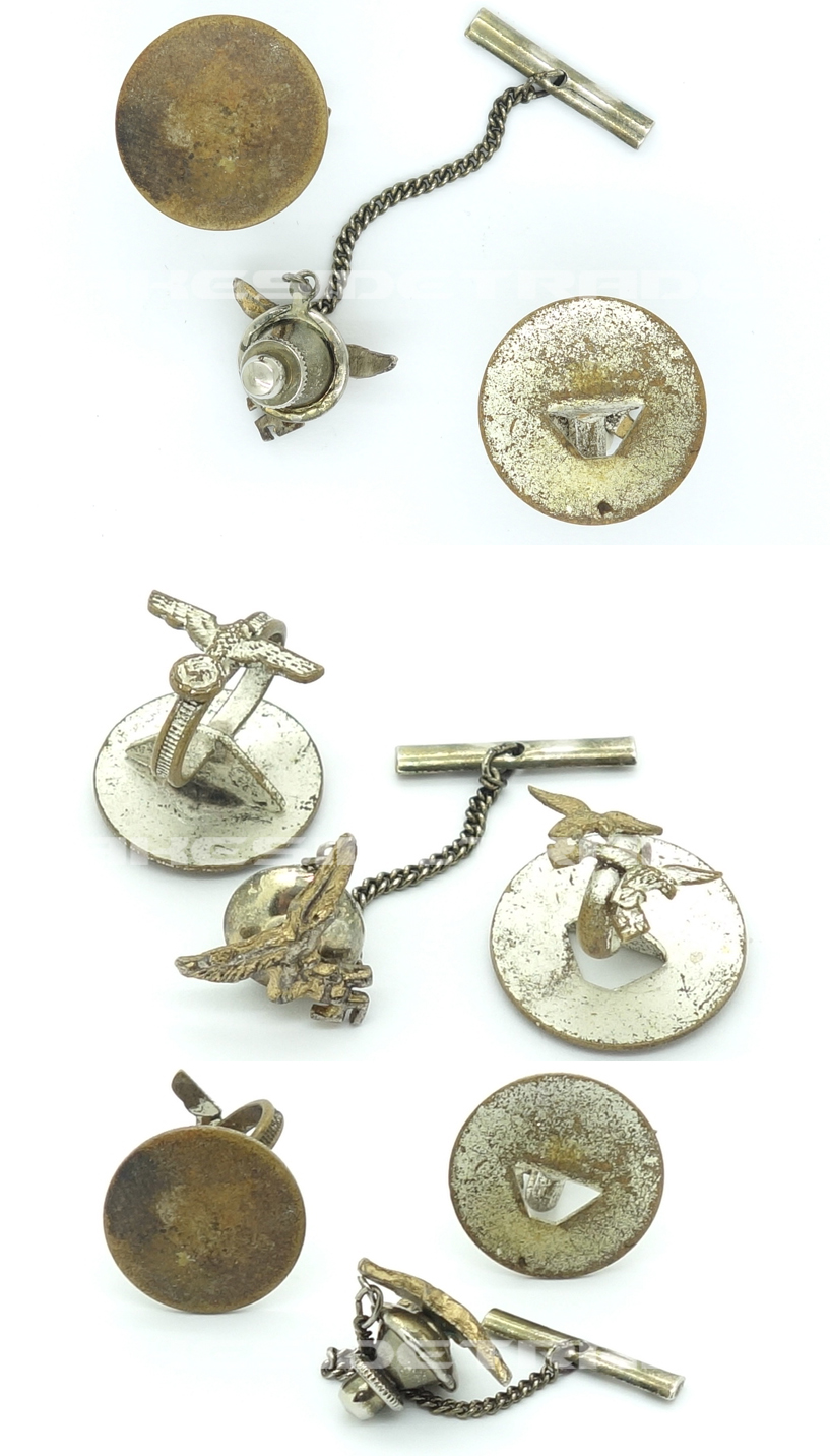 Three Wehrmacht Long Service Button Devices