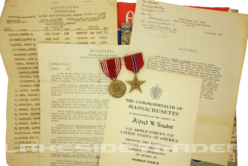 US, WWII - Bronze Star Group to S/Sgt in Tank Battalion