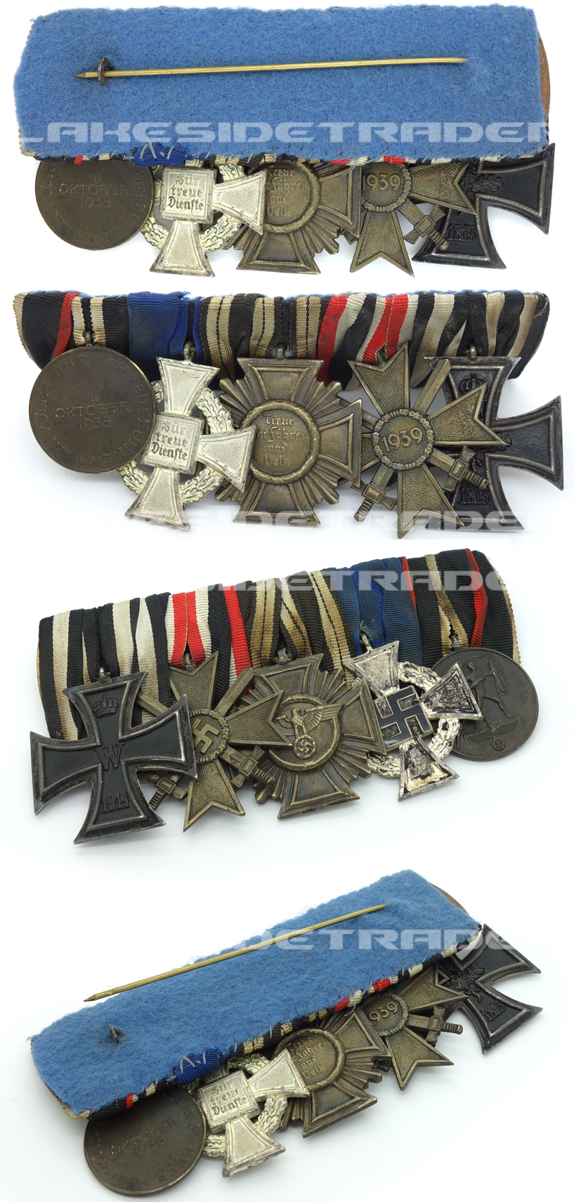 WWI/WWII - Five-Piece Medal Bar