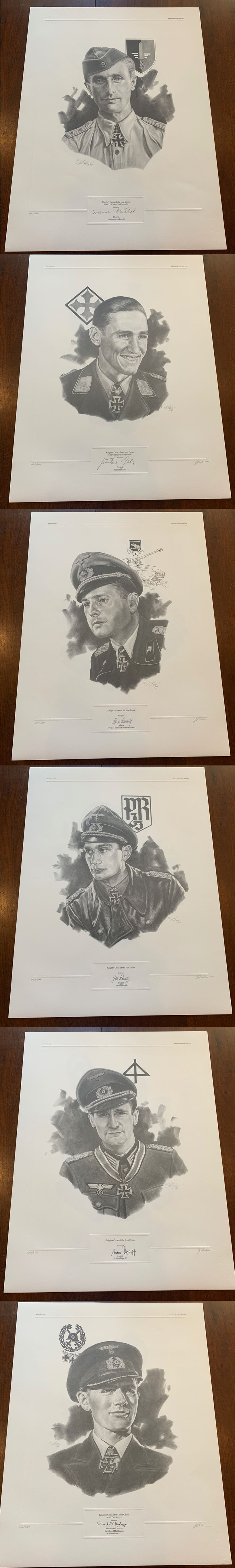 12 Original Knight's Cross signatures w Prints