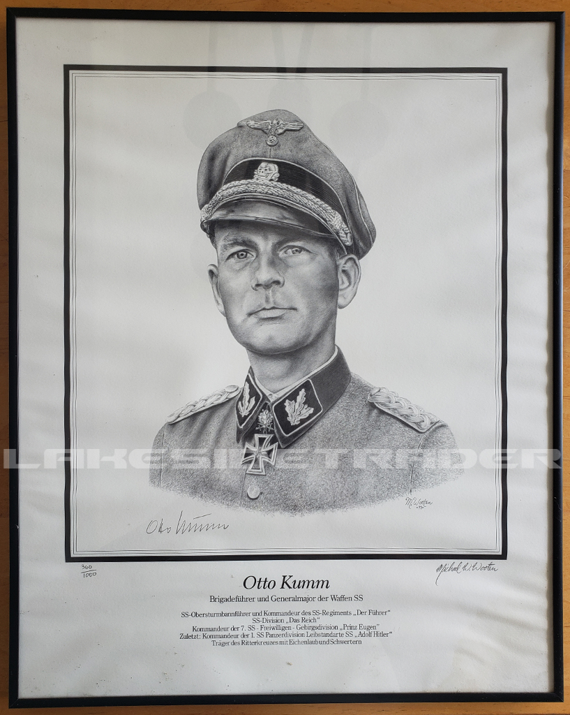 2 Framed Prints of SS Comanders Siegel & Kumm