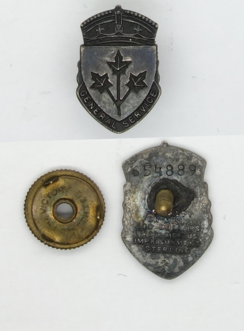 Canadian General Service WWII Lapel Pin