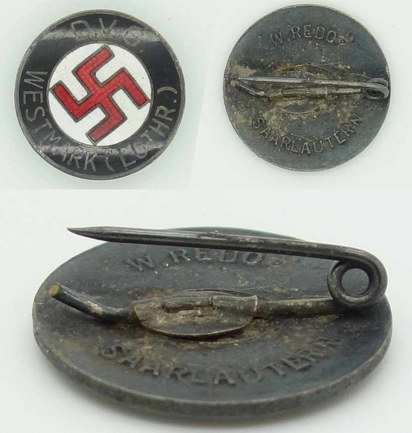 D.V.G. Westmark NSDAP Membership Pin by W. Redo