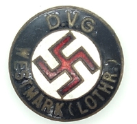 D.V.G. Westmark NSDAP Membership Pin by Fritz Mannheim