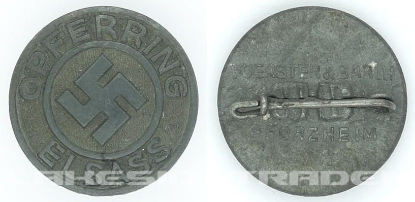 Alsace “Opferring Elsass” NSDAP Supporter Pin