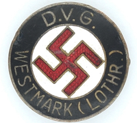 D.V.G. Westmark NSDAP Membership Pin by W. Redo