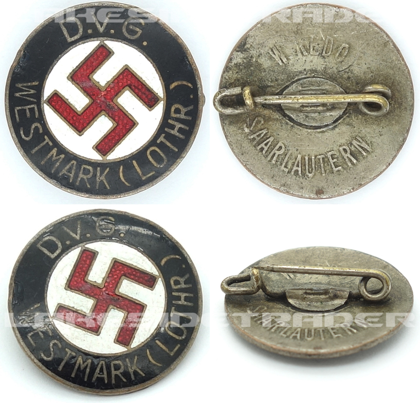 D.V.G. Westmark NSDAP Membership Pin by W. Redo