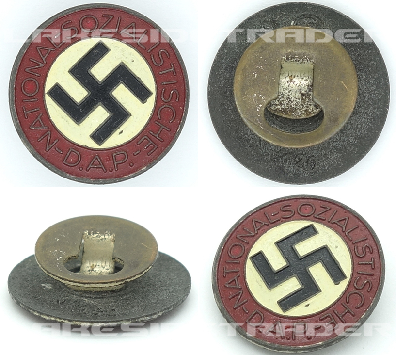 Buttonhole - NSDAP Membership Pin by RZM M1/42