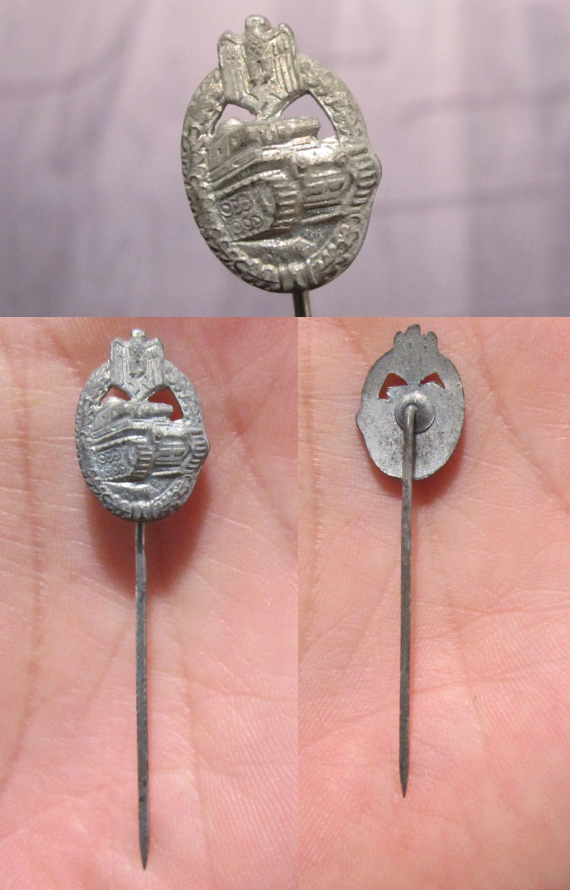 Silver Panzer Assault Badge Stickpin