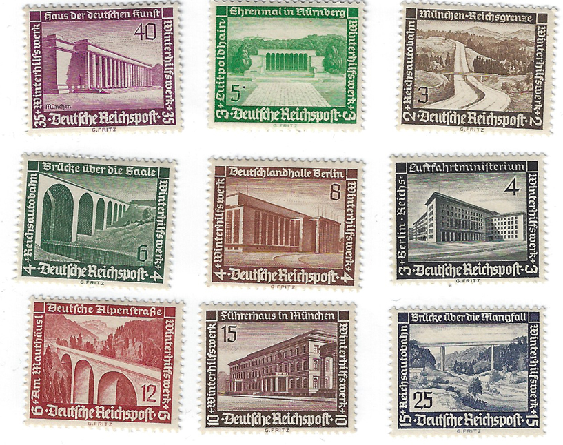 9 Third Reich Stamps