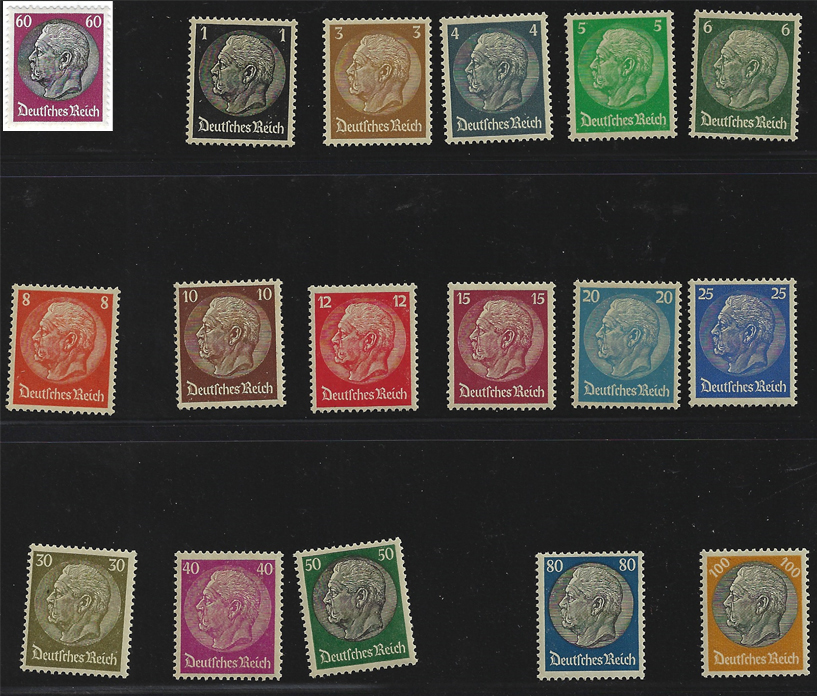 17 Third Reich Stamps Hindenburg