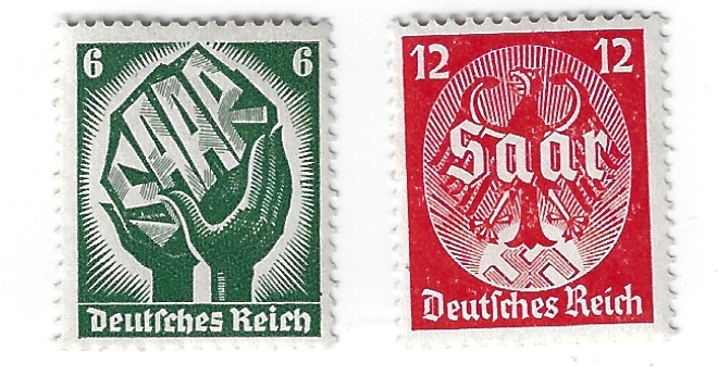 2 Saar reunification Stamps