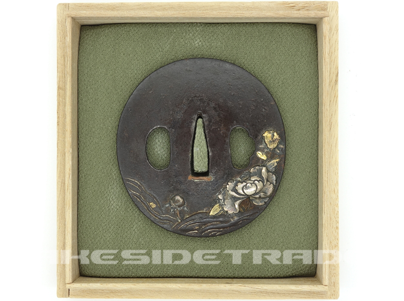 Japan - Iron Plate Tsuba by Awa Hirato