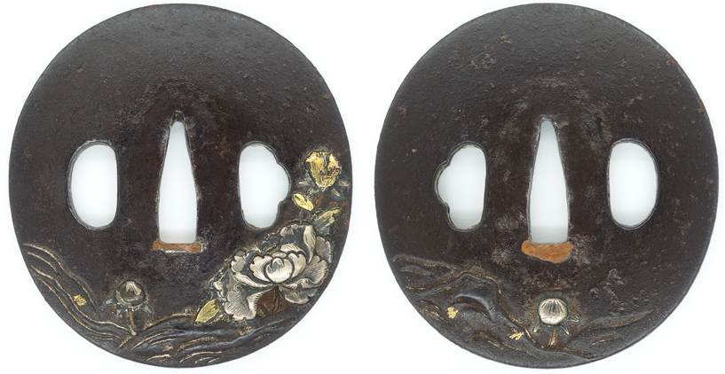 Japan - Iron Plate Tsuba by Awa Hirato