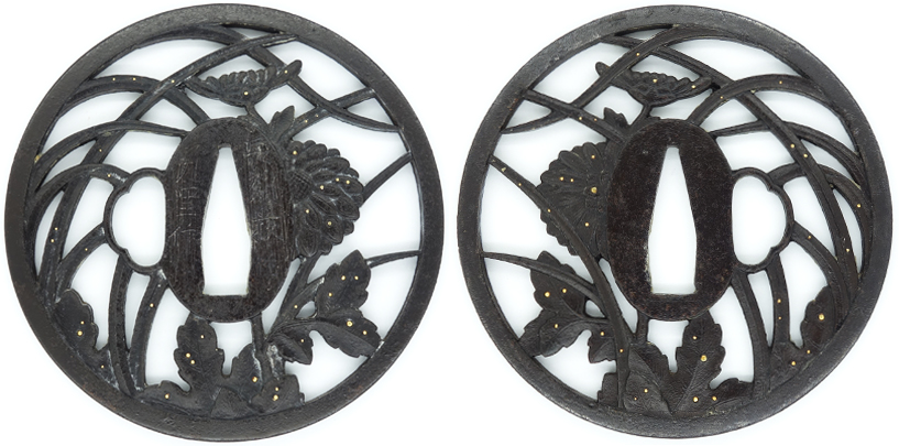 Japan - Iron Plate Sukashi Tsuba 