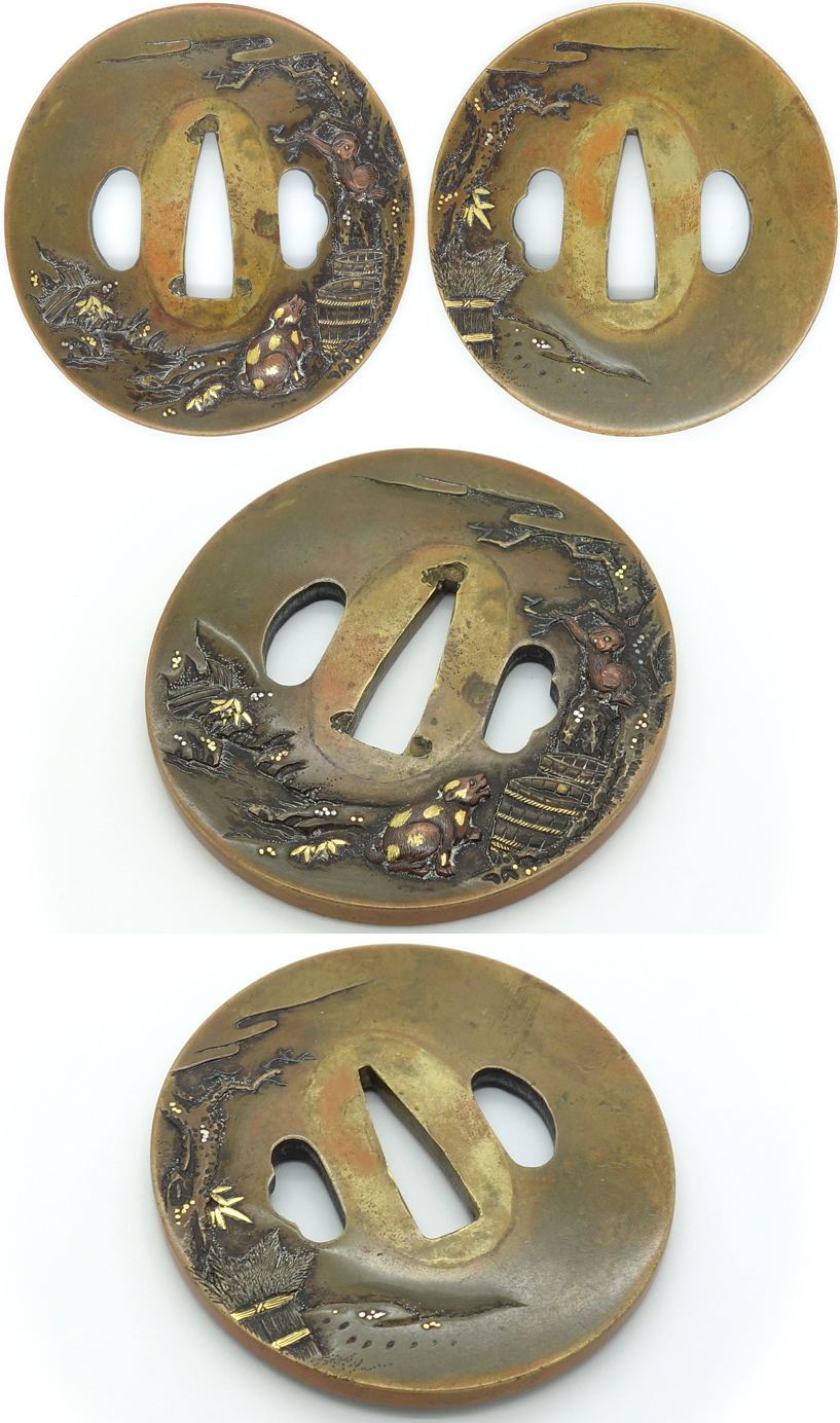 Japan - Mito Daishō Tsuba by Hamano with Papers