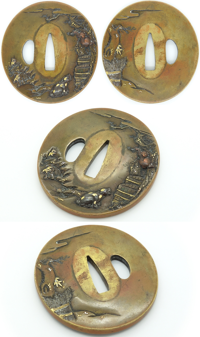 Japan - Mito Daishō Tsuba by Hamano with Papers